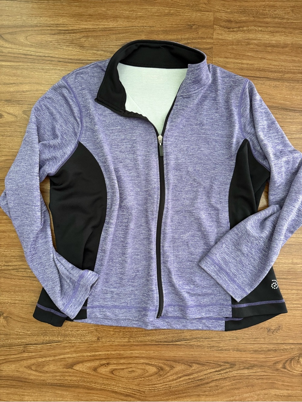 be inspired Purple Heather Full-Zip Jacket with Black Panels